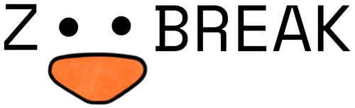 Penguin Face with the "oo" as part of the Zoobreak logo. Orange beak under the "oo."